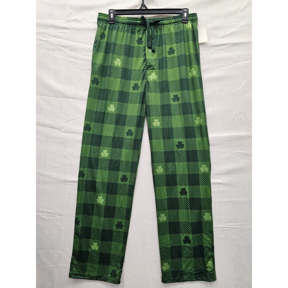 Bioworld Mens‎ St Patricks Day Shamrock Plaid Sleep Pants Green XL ZPMA2SSGEN